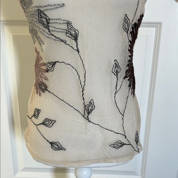 EUC Project Alabama Cream Sheer Embroidered Tank Top - Small - Picture 3 of 9